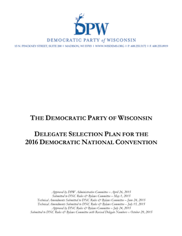 The Democratic Party of Wisconsin Delegate