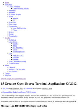 15 Greatest Open Source Terminal Applications of 2012