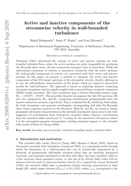 Active and Inactive Components of the Streamwise Velocity in Wall-Bounded Turbulence