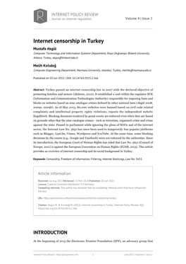 Internet Censorship in Turkey