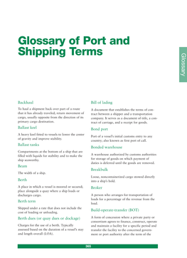 Glossary of Port and Shipping Terms