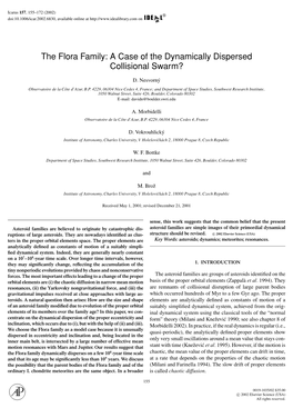 The Flora Family: a Case of the Dynamically Dispersed Collisional Swarm?