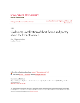 Cyclorama: a Collection of Short Fiction and Poetry About the Lives of Women Kata O'bannon Alvidrez Iowa State University