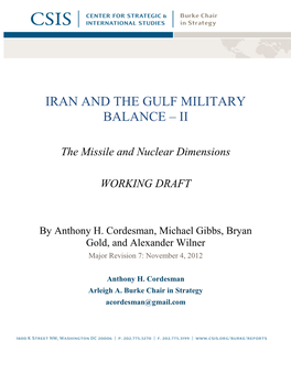 Iran and the Gulf Military Balance – Ii