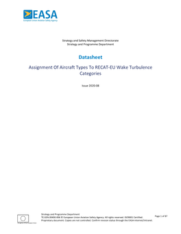 Assignment of ICAO Aircraft Types to RECAT-EU Wake