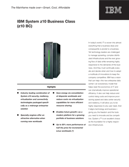 IBM System Z10 Business Class (Z10 BC)