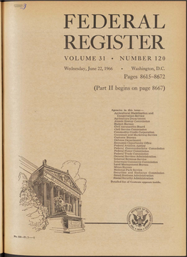 Federal Register Volume 31 • Number 120