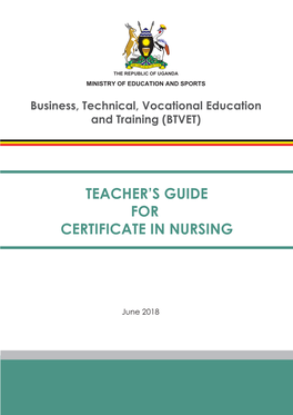 Teacher's Guide for Certificate in Nursing