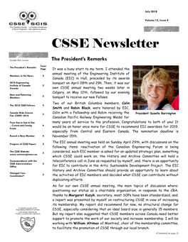 CSSE Newsletter