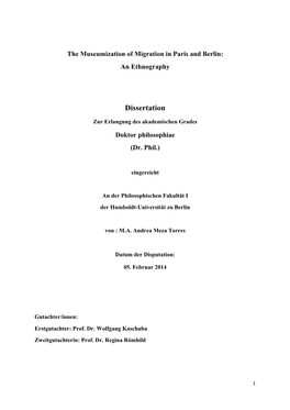 The Museumization of Migration in Paris and Berlin: an Ethnography
