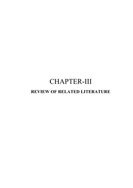 Chapter-Iii Review of Related Literature