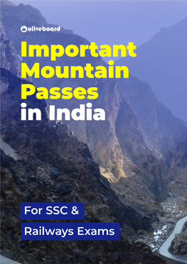 Important Mountain Passes in India