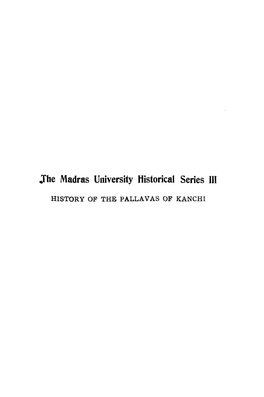 History of the Pallavas of Kanchi