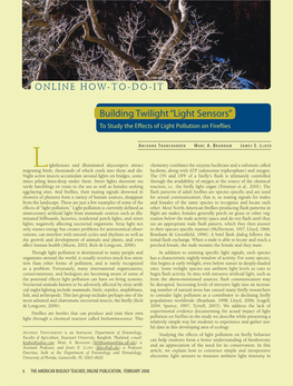 Building Twilight “Light Sensors” to Study the Effects of Light Pollution on Fireflies