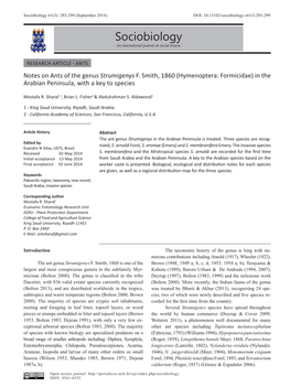 Sociobiology 61(3): 293-299 (September 2014) DOI: 10.13102/Sociobiology.V61i3.293-299