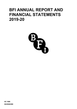Bfi Annual Report and Financial Statements 2019-20