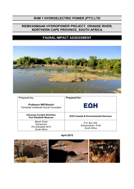 RVM HPP Fauna Report April 2015