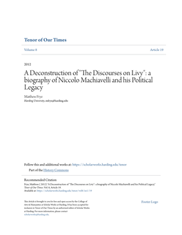 The Discourses on Livy