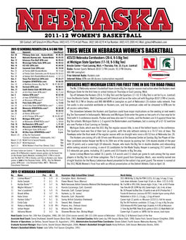 This Week in Nebraska Women's Basketball