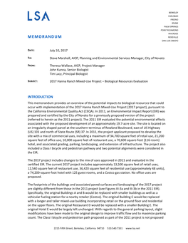 Memorandum Roseville San Luis Obispo