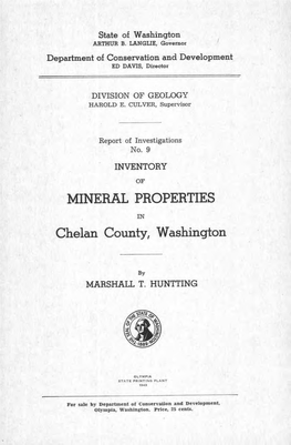 MINERAL PROPERTIES Chelan County, Washington