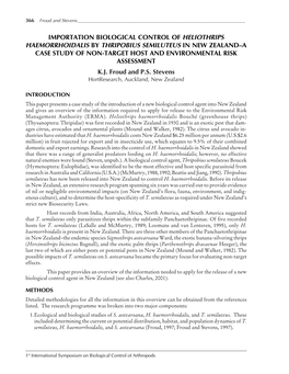 Importation Biological Control of Heliothrips