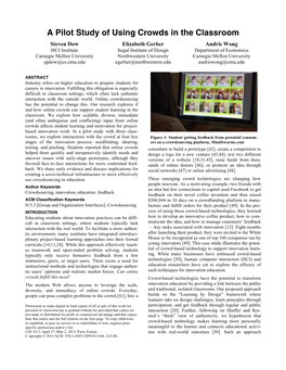 A Pilot Study of Using Crowds in the Classroom