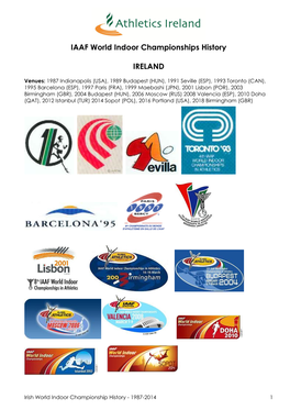 Irish Athletics Olympians, by Event