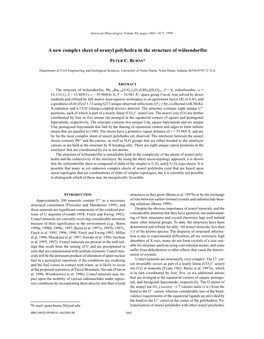 A New Complex Sheet of Uranyl Polyhedra in the Structure of Wölsendorfite