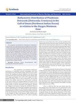 Bathymetric Distribution of Planktonic Ostracods