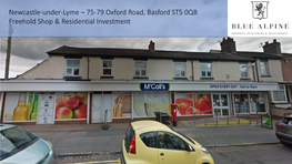 Newcastle-Under-Lyme – 75-79 Oxford Road, Basford ST5 0QB Freehold Shop & Residential Investment