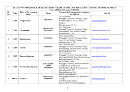 LIST of LEARNING CENTRES Year – 2019 to 2020 As on 03.01.2020 Sl