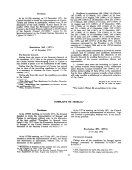 Decision at Its 1612Th Meeting, on 13 December 1971, the Council