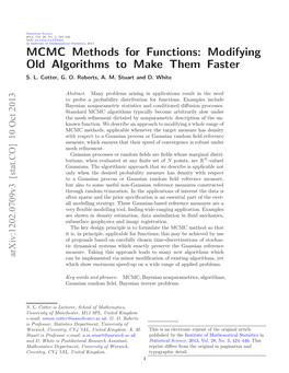 MCMC Methods for Functions: Modifying Old Algorithms To