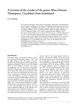 Downloaded from Brill.Com10/10/2021 08:41:27PM Via Free Access 304 Tijdschrift Voor Entomologie, Volume 152, 2009