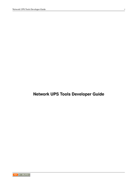 Network UPS Tools Developer Guide I