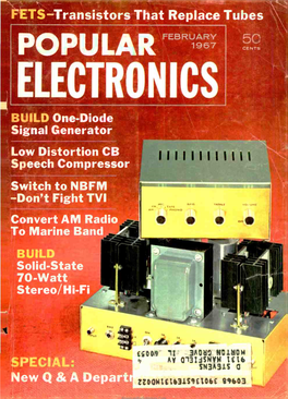 Popular Electronics World's Largest -Selling Electronics Magazine