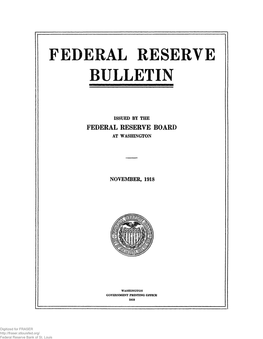 Federal Reserve Bulletin November 1918