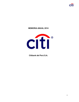 MEMORIA ANUAL 2014 Citibank Del Perú S.A