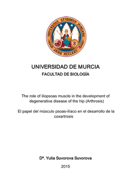 Universidad De Murcia Facultad De Biología