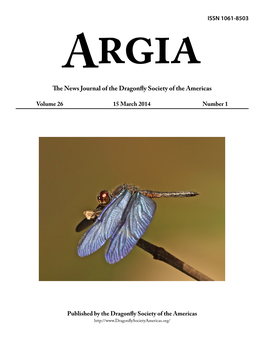 Argia the News Journal of the Dragonfly Society of the Americas
