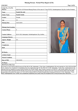 Missing Person - Period Wise Report (CIS) 15/02/2019 Page 1 of 50