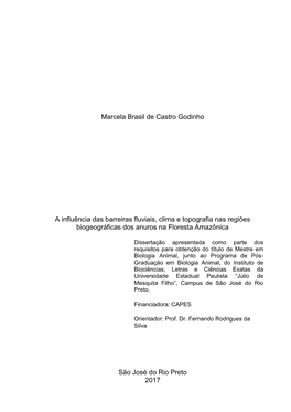 Marcela Brasil De Castro Godinho a Influência Das Barreiras Fluviais