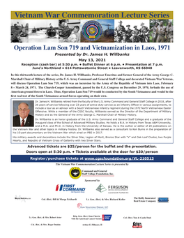 Operation Lam Son 719 and Vietnamization in Laos, 1971 Presented by Dr