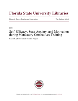 Self-Efficacy, State Anxiety, and Motivation During Mandatory Combatives Training Hector R