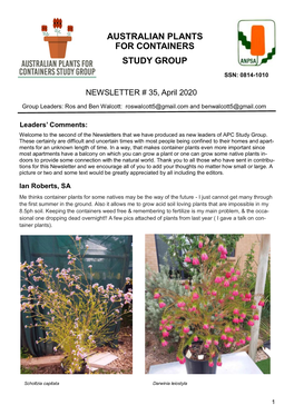 Australian Plants for Containers Study Group