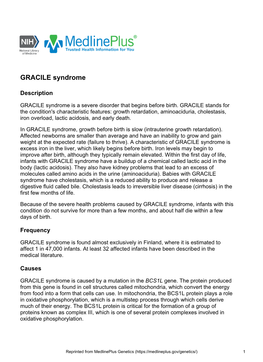 GRACILE Syndrome