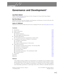 Governance and Developmentã