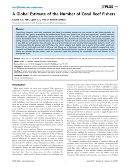 A Global Estimate of the Number of Coral Reef Fishers