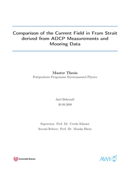 Comparison of the Current Field in Fram Strait Derived from ADCP Measurements and Mooring Data